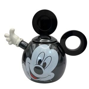 Vintage Mickey Mouse Teapot Black Ceramic Disney Collectible Kitchen Decor‎